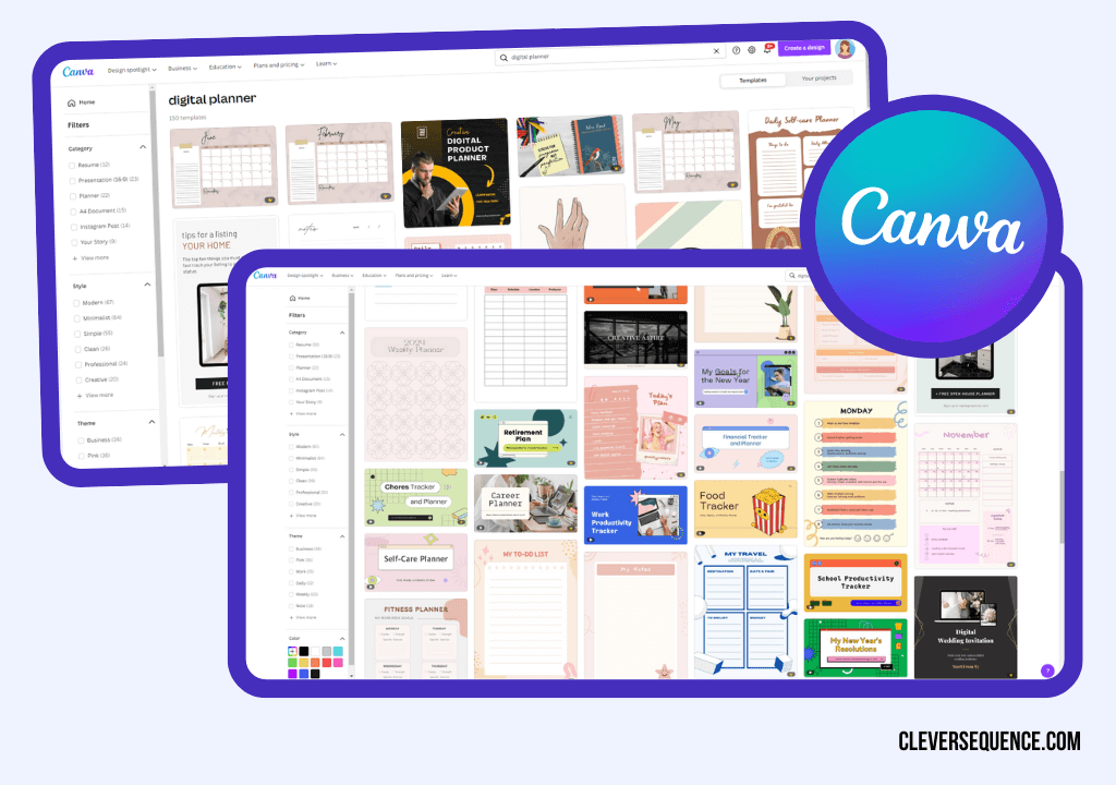 Canva is perfect to create digital planners to sell
