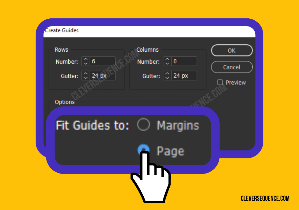 Click Page in the Fit Guides To field to keep your guide in the edges of the page