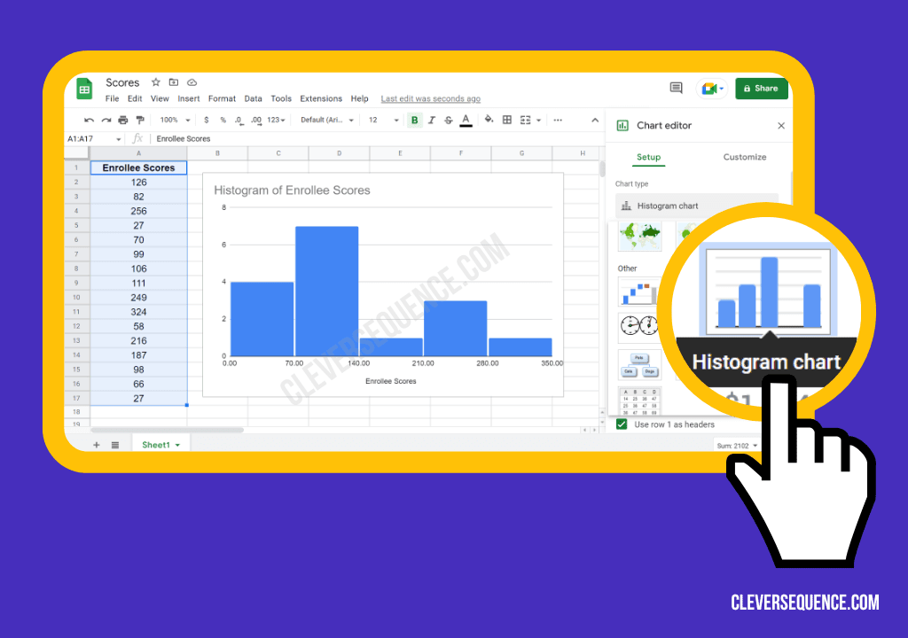 Create a Histogram how to create a histogram in Google Sheets