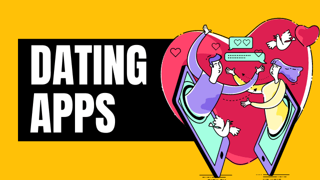 Dating Apps two people coming out of their phone to kiss each other