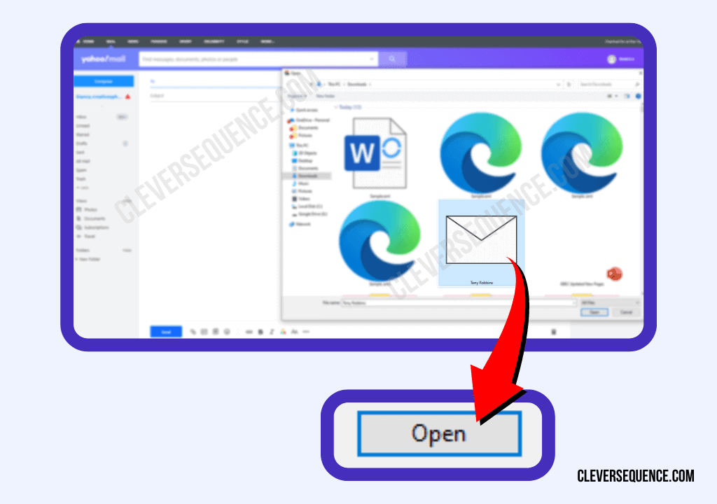 Find the file you want to attach and click open how to attach an email to another email in Yahoo