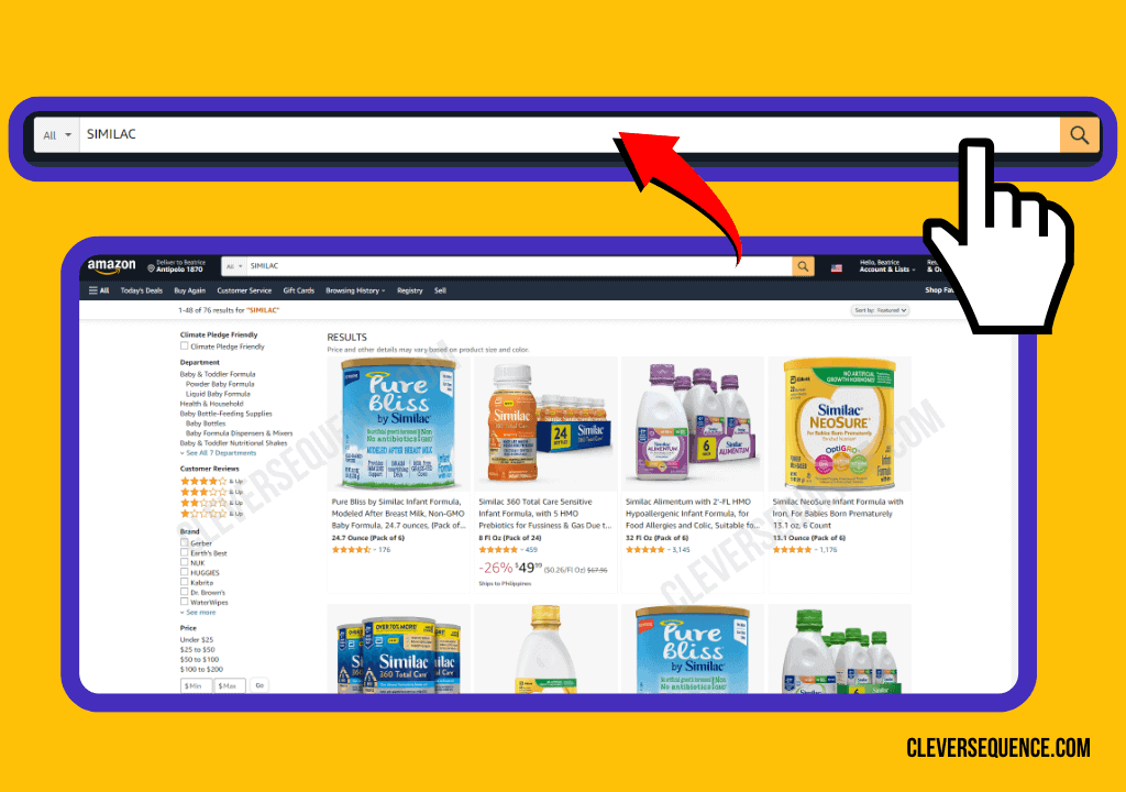 Find the product you want to purchase How to Use Similac Checks on Amazon