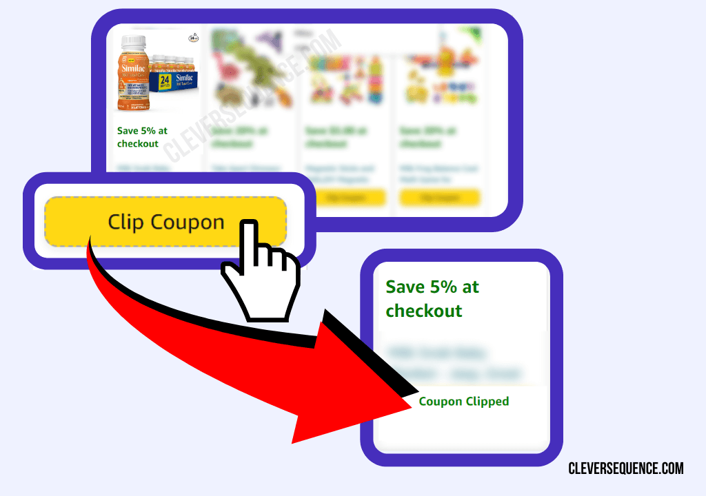 Locate the coupon you want to use and click clip coupon