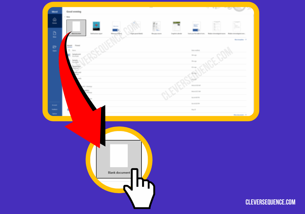 Open A Blank Document steps to create a document in ms word 2010