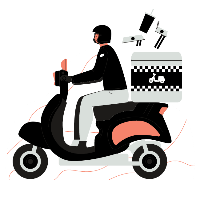 Postmates driver riding a motorcyle working for postmates - Postmates job requirements