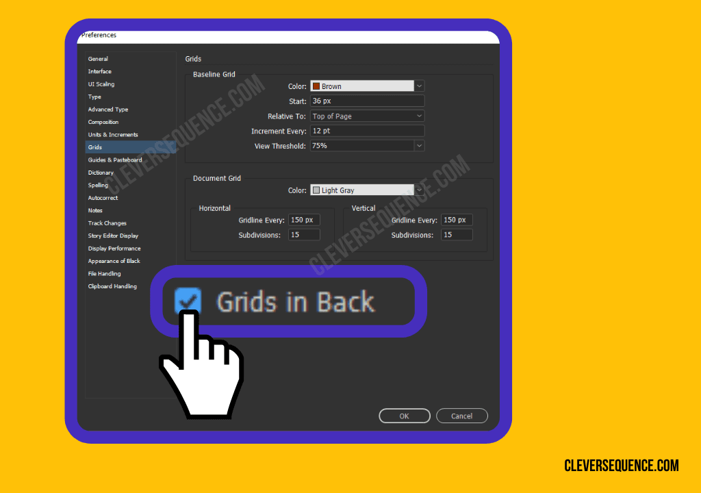 Select Grids in Back to keep the lines behind all other objects