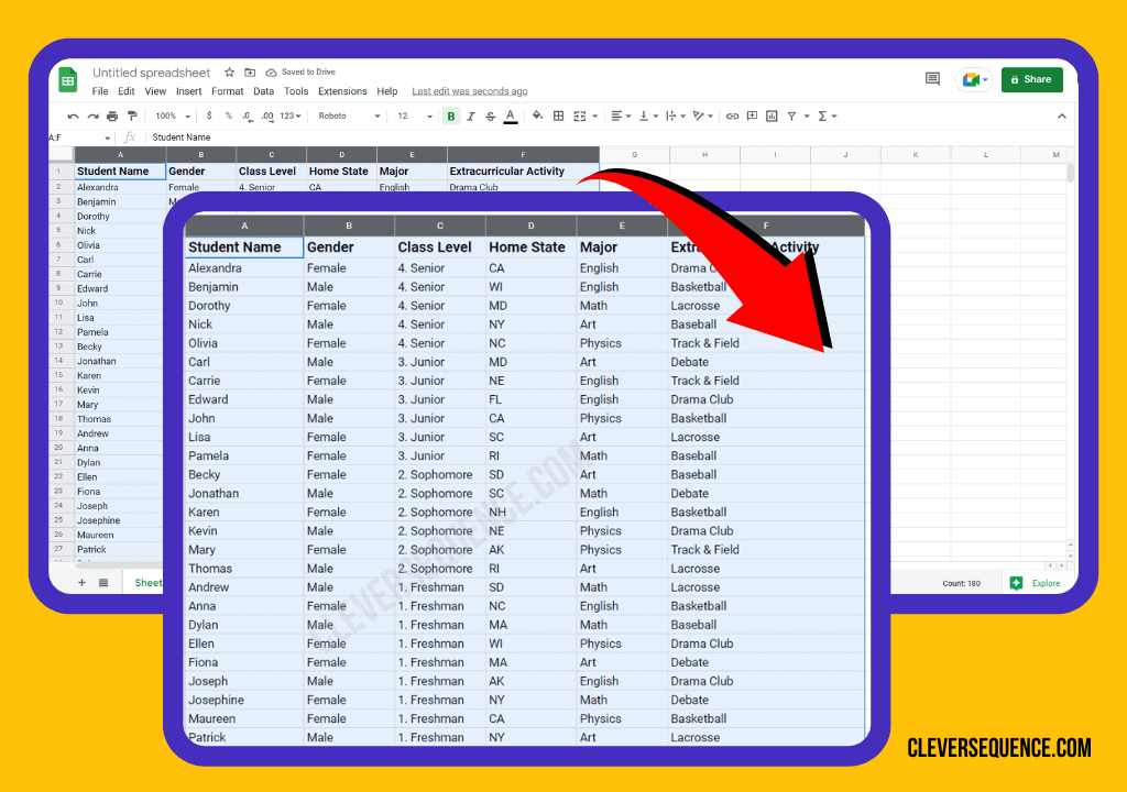 Select your range how to lock rows in google sheets for sorting