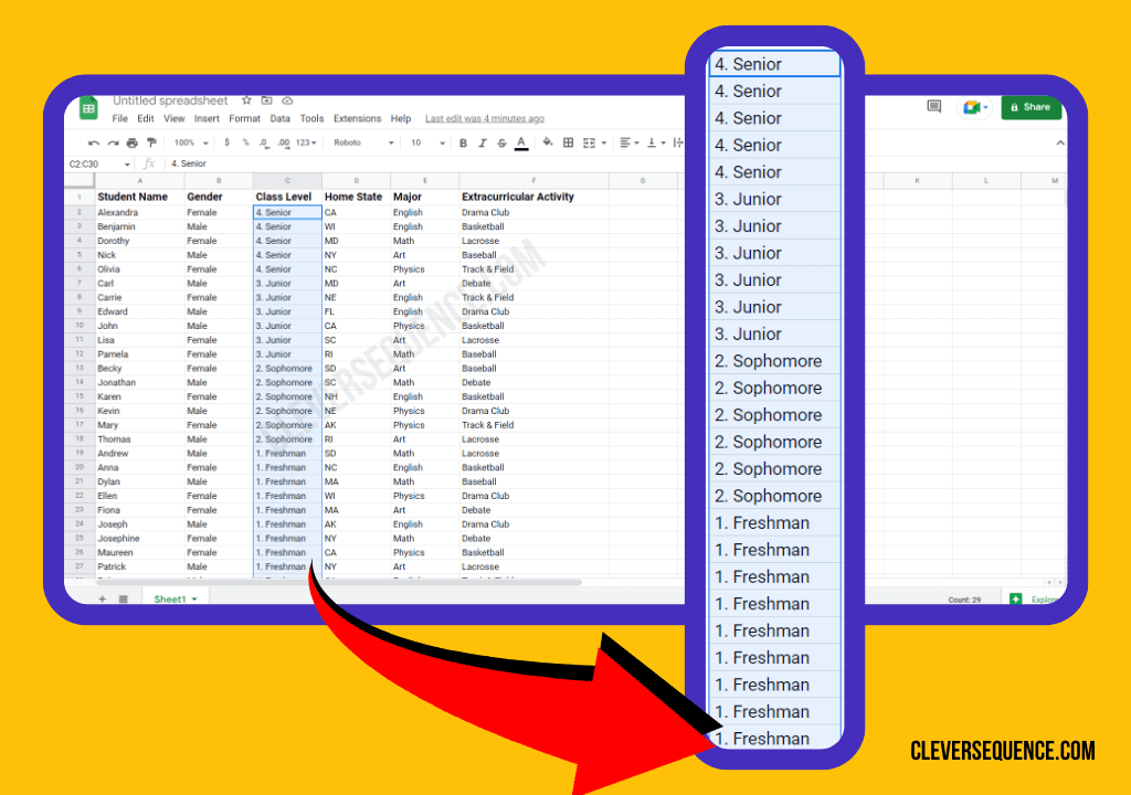 Select your range on column c how to lock rows in google sheets for sorting