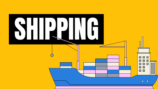 Shipping supplies and tools a huge ship