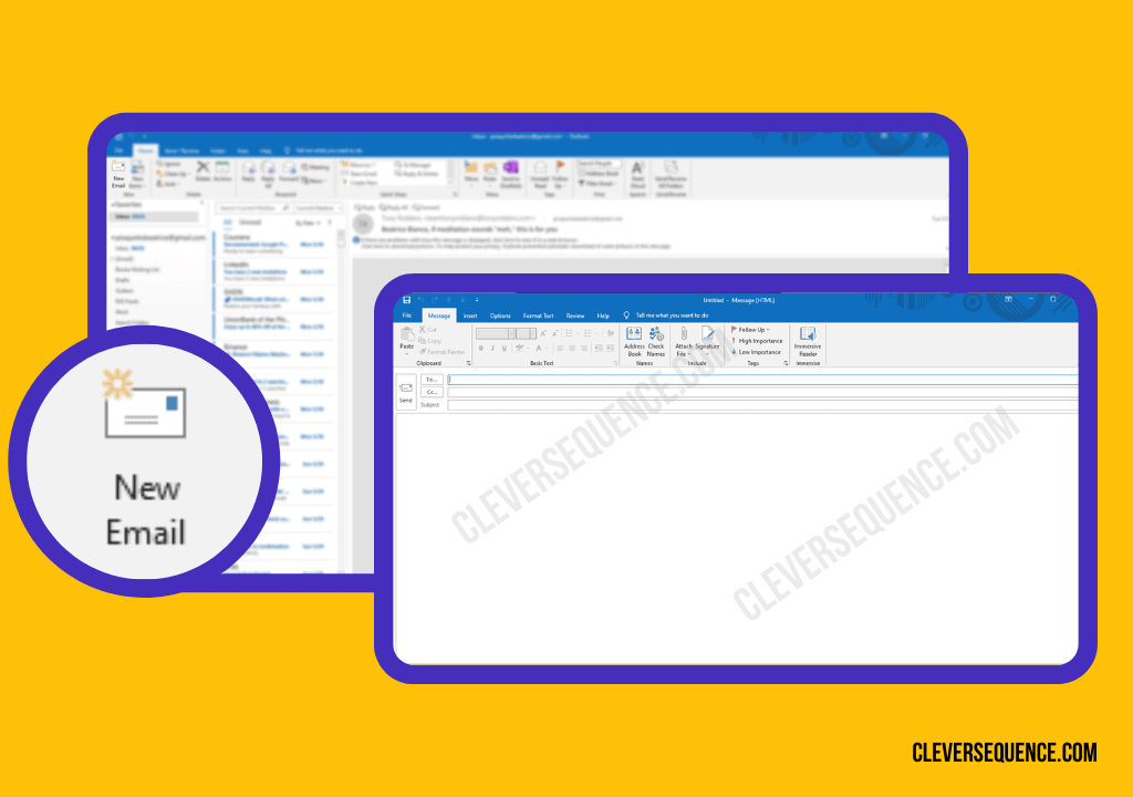 Tap Compose Email click on new email how to attach an email in Outlook