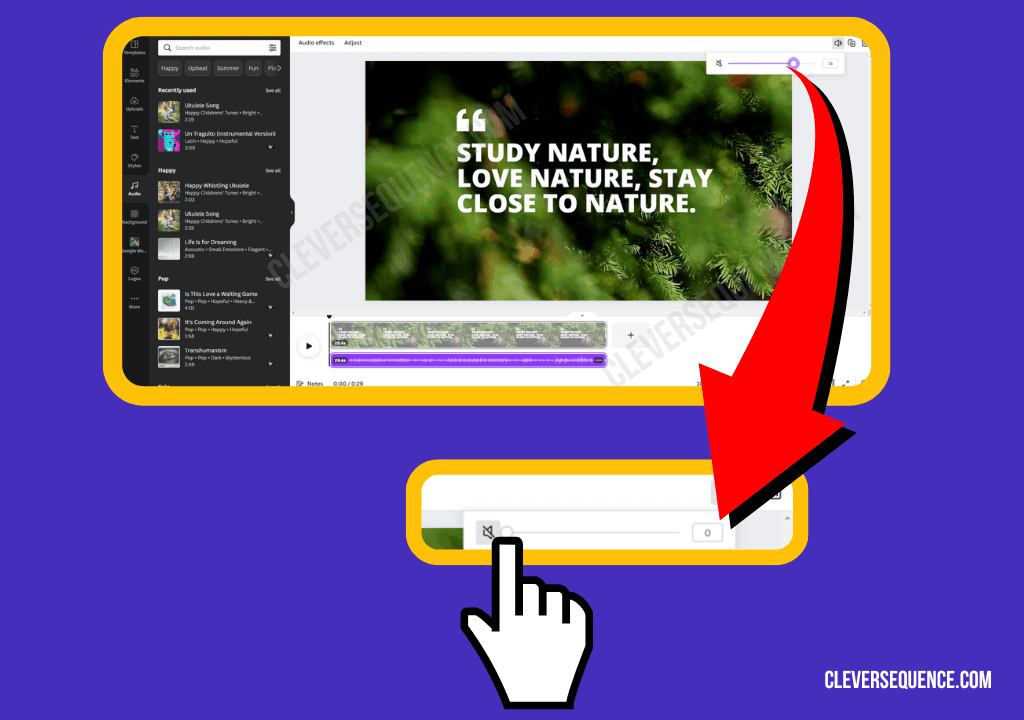 Wait for the toolbar to appear at the top of the editor how to add music to canva