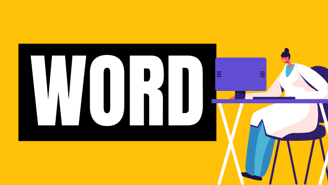 Word person using microsoft word