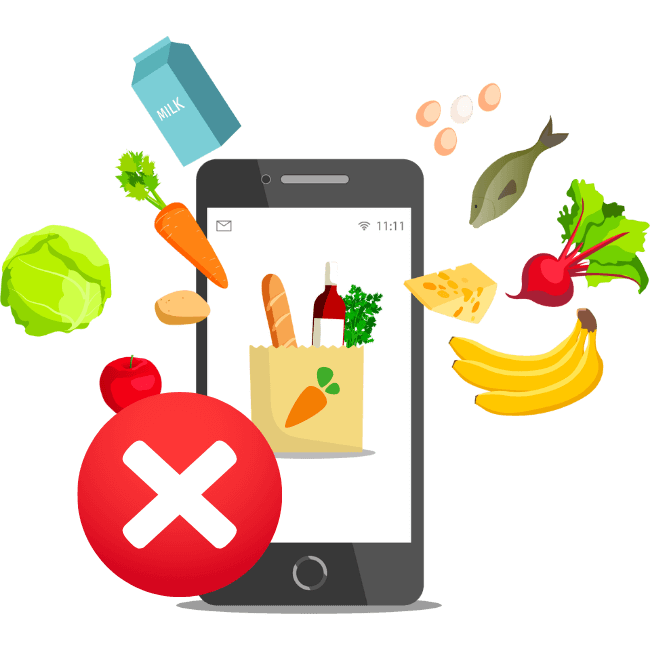 veggies and fruits coming out of the phoneclosing your instacart account how to close Instacart account Instacart deactivation appeal