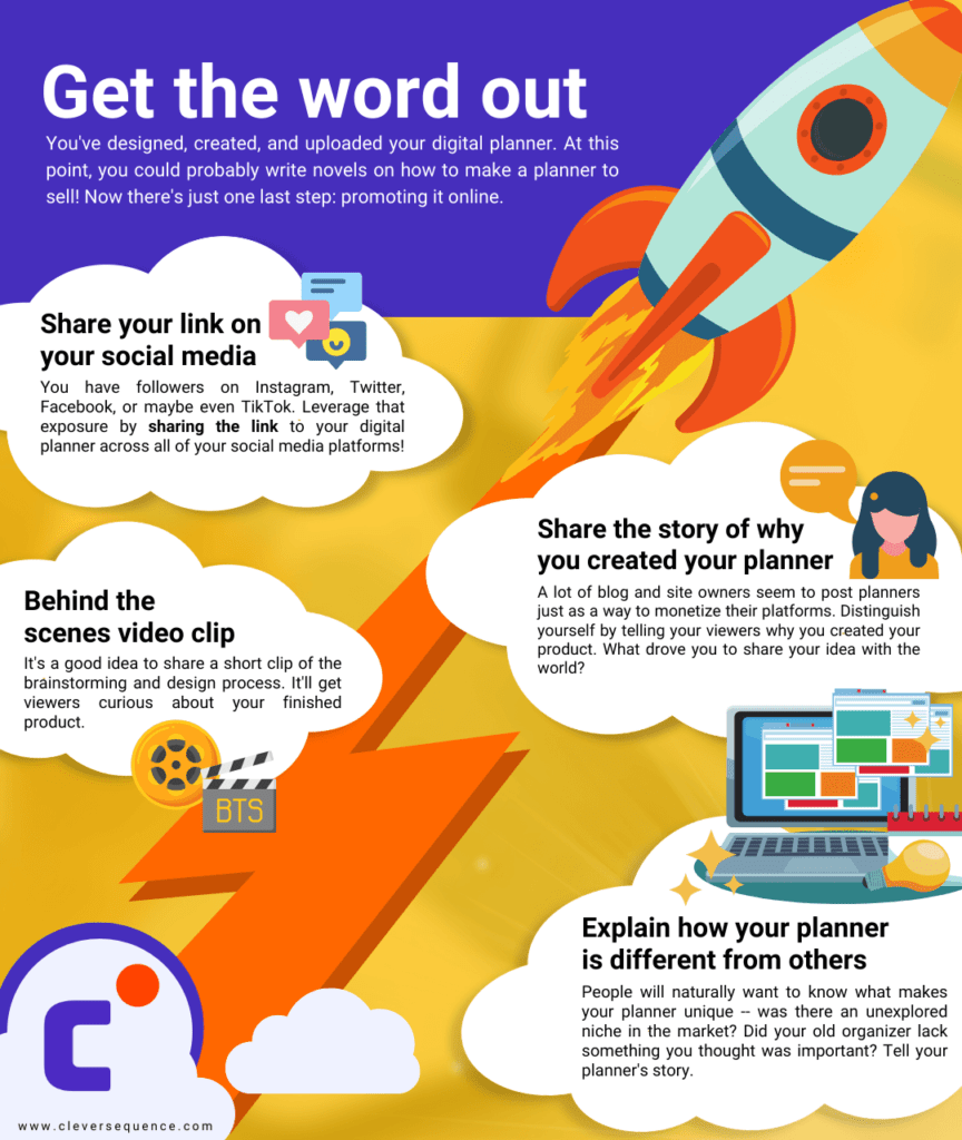 get the word out infographic how to create a digital planner to sell how to create a planner to sell