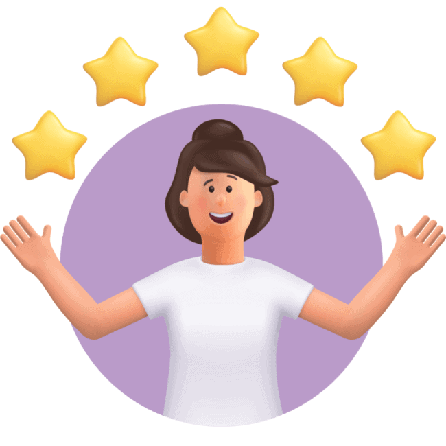 happy person with stars on top of her How to Write a Review on Amazon Without Purchasing