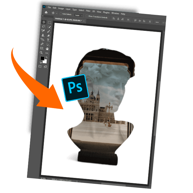 how to insert image in photoshop on top of the background