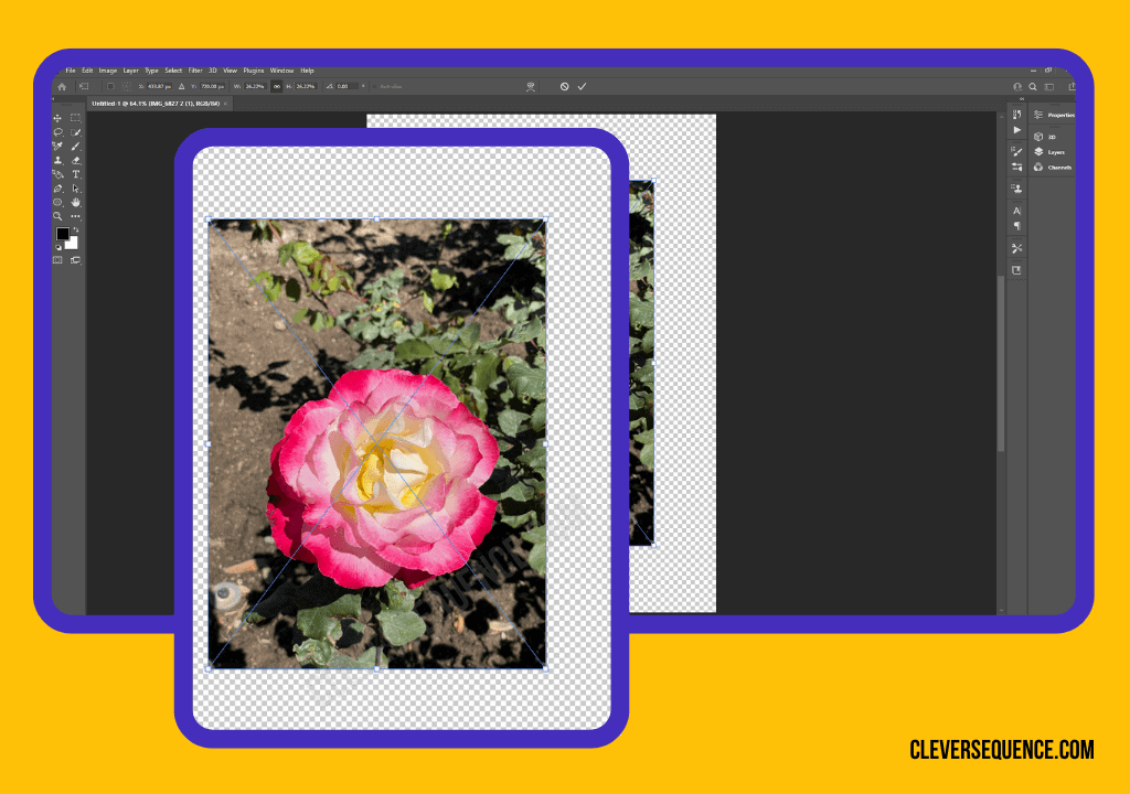 Drag the Image to One Side fade image into background photoshop