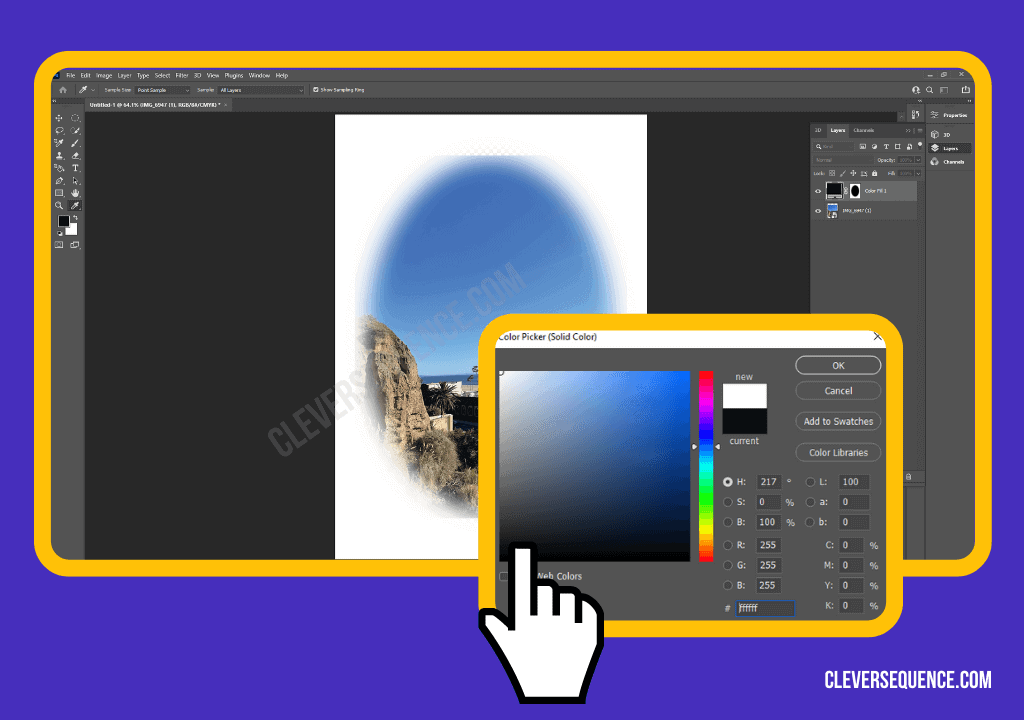 Select the Color of the Background fade image into background photoshop