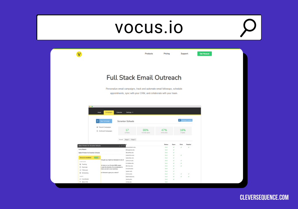 Vocus full stack email outreach mail merge in Gmail with Excel