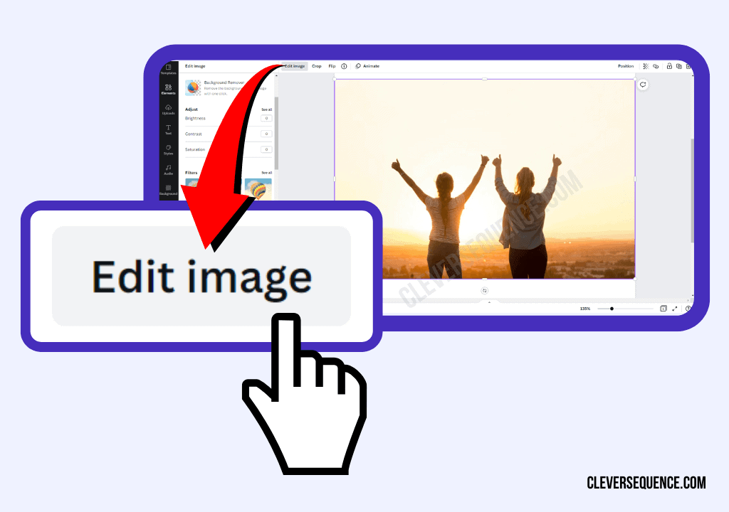 Click on the Edit Image menu How to Erase in Canva