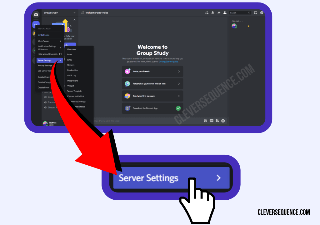 Find the server you want to add roles for on the left side of the screen