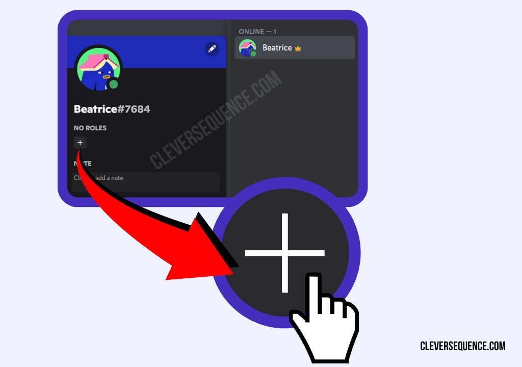 Press the plus sign under the users name How to Separate Roles in Discord