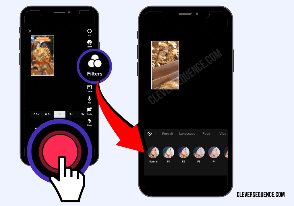 Press the record button to start filming how to make a reaction video on iPhone