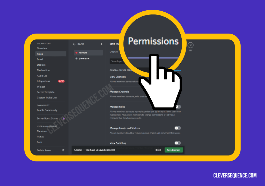 Provide the group with a specific color and give the members appropriate permissions