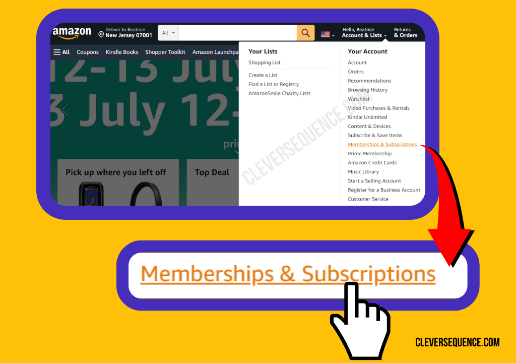 Navigate to the Membership Subscriptions page