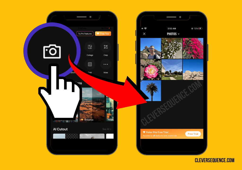 Open the app and tap Camera Find the image you want to unblur