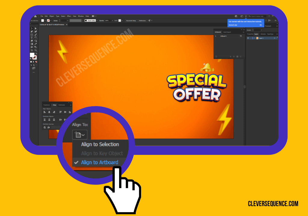Click on Align to Art Board How to Center Object in Illustrator - Keyword Stuffing