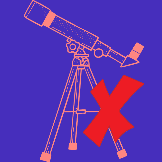 telescope with a cancel image